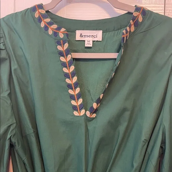 Chic Forest Green Long Sleeve Dress - Picture 3 of 4